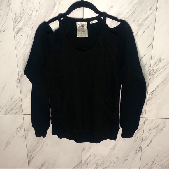 Triple Five Soul Tops - Triple Five Soul Cold Shoulder Sweatshirt SZ S